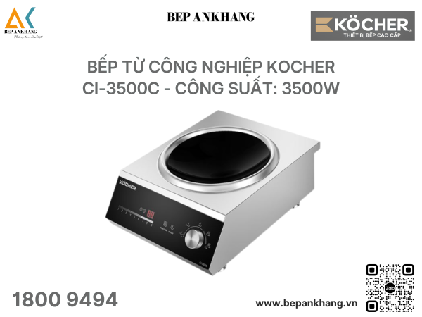 Bếp từ công nghiệp Kocher CI-3500C - Công suất tối đa 3500W